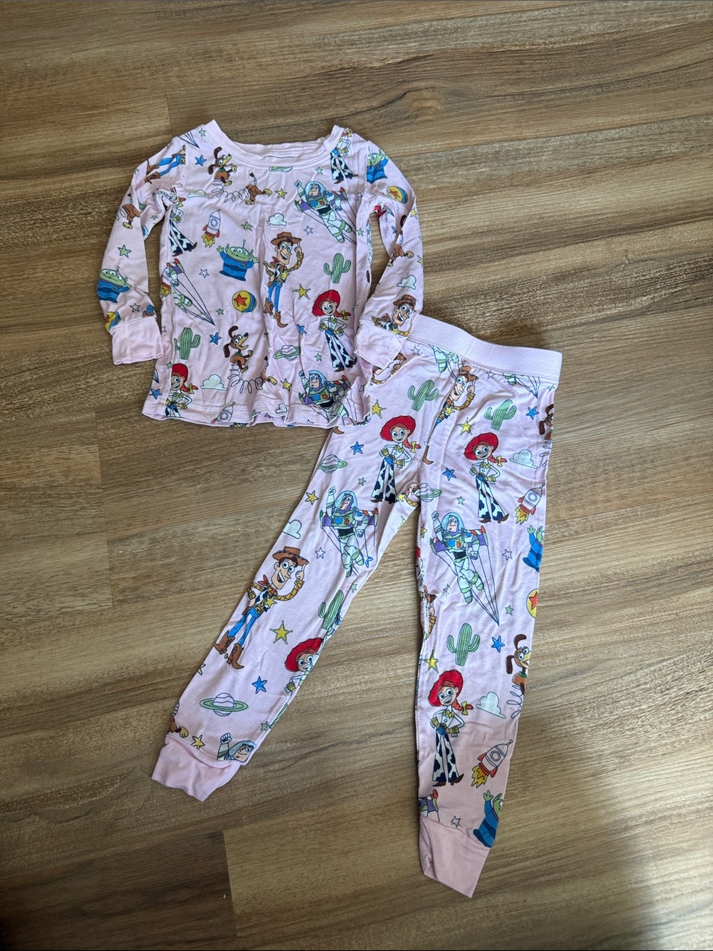 Kids Pink Toy Story Character Pajama Set